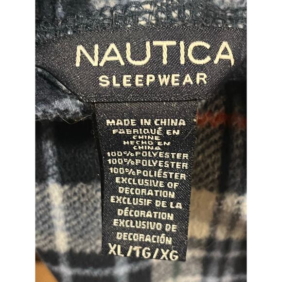 Nautica Men’s Pajama Pants Size XL Flannel Plaid Pockets - Picture 6 of 7